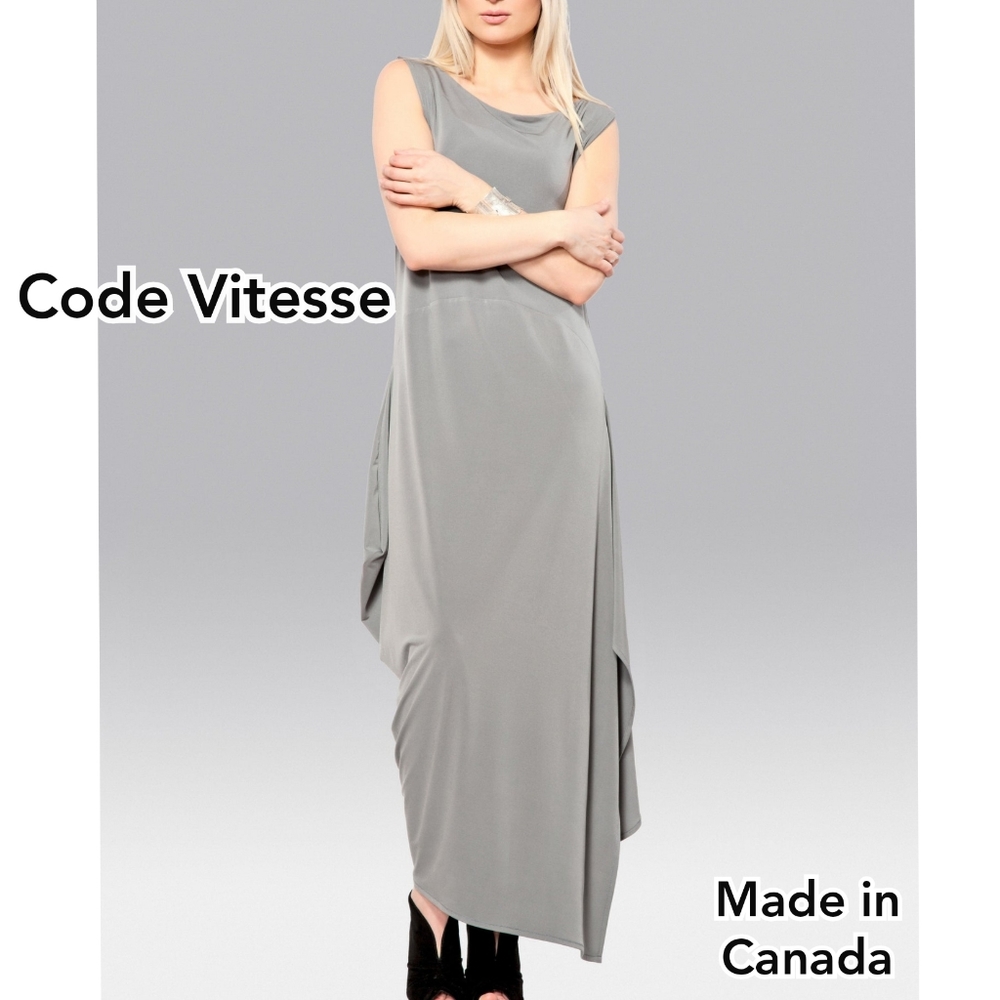 🇨🇦Code Vitesse maxi angle dress Grey Size Small NWT